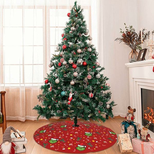 Christmas Tree Skirt ,Christmas Tree Decorations ,Christmas Ornament for Home Decor for Xmas Party Supplies Gift(L,122 CM)