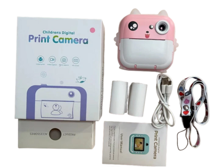 Kids Camera Instant Print Toddler Digital Camera 1080P HD  Instant Print Photo with 2 Rolls Photo Paper 32GB Card