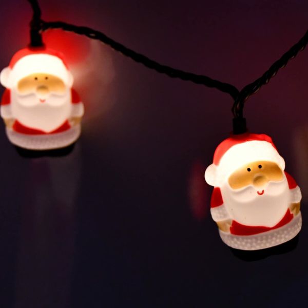 3m Santa Claus PVC String Lights Christmas   Decorations String Lights 20LED Santa Claus Decorations Lights  for Party Xmas Tree Decor Kid's Room