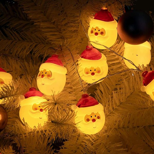 3m Santa Claus PVC String Lights Christmas Santa Claus Decorations String Lights 20LED Lightsfor Party Xmas Tree Decor Kid's Room