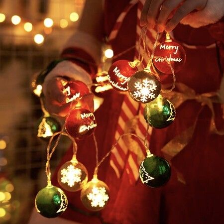 3m LED Silver Wire Fairy String Lights Christmas Tree  Decorations Ornaments Indoor Christmas Ball  Outdoor String Lights Christmas Wedding Party Home