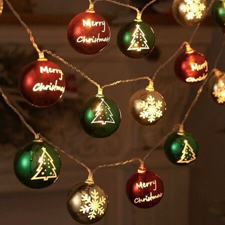 3m LED Silver Wire Fairy String Lights Christmas Tree  Decorations Ornaments Indoor Christmas Ball  Outdoor String Lights Christmas Wedding Party Home