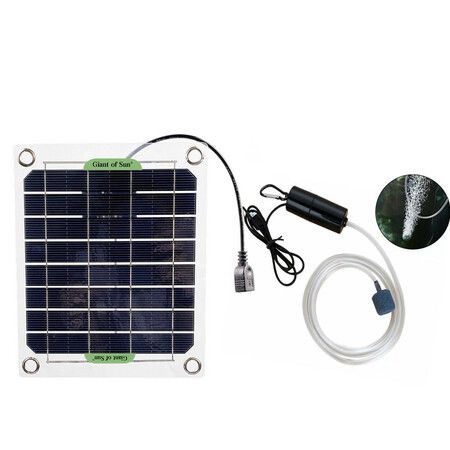 Solar Power 20W Monocrystalline Silicon Portable Solar Oxygenator with USB for Outdoor Aquariums and Fish Tanks Pond