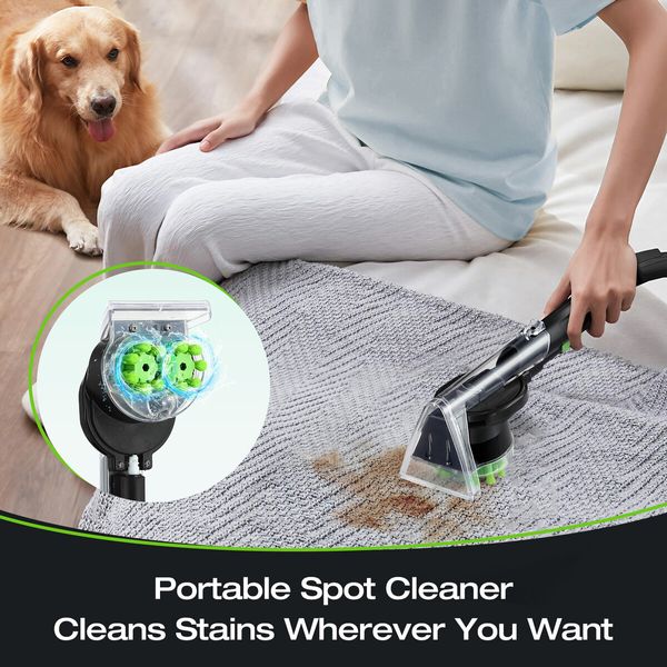 Carpet Cleaner Upholstery Wet Dry Hard Floor Sofa Spot 4 in 1 Rug Deep Vacuum Cleaning Machine Faster Drying Portable with Heater