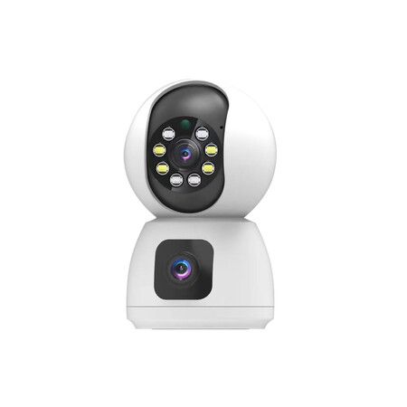 2MP X 2 Dual Lens Indoor Security Camera,WiFi Wireless Security Camera,for Home Security Camera,Motion Tracking, Night Vision,2-Way Audio with Phone App