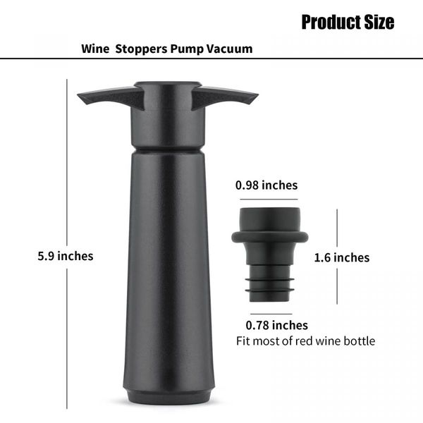 Wine Saver Pump with 4 Vacuum Stoppers,Wine Stopper,Wine Preserver,Reusable Bottle Sealer Keeps Wine Fresh,Ideal Wine Accessories Gift (Wine Pump + 4 stoppers)