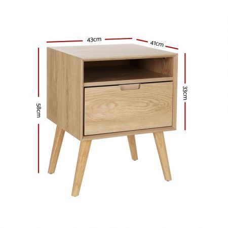 Artiss Bedside Table Drawers Side Table Shelf Storage Cabinet Nightstand GORR