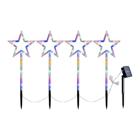 Solar Christmas Pathway Lights, Solar Powered Star Lights Christmas Decorations Outdoor