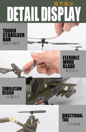 RC Helicopters Remote Control 2.4GHz Military Army Helicopter Toys for Boys Girls Kids  One Key Take Off/Landing, LED Light, Low Battery Reminder