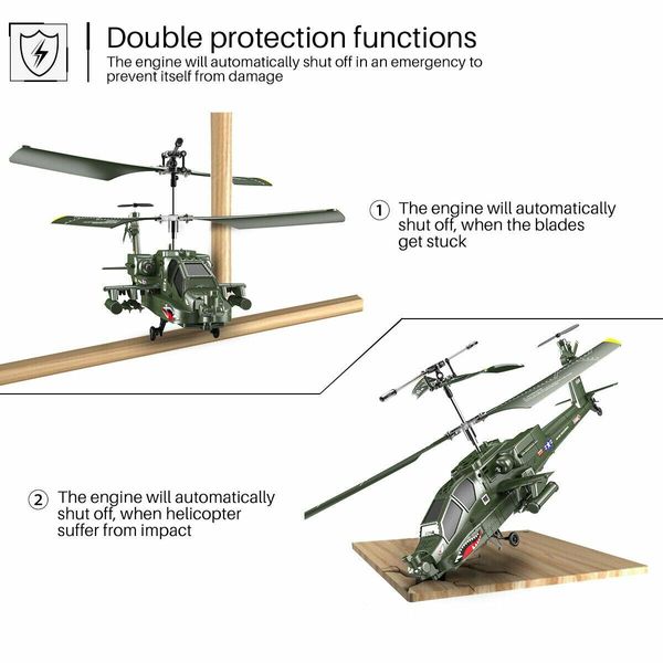 RC Helicopters Remote Control 2.4GHz Military Army Helicopter Toys for Boys Girls Kids  One Key Take Off/Landing, LED Light, Low Battery Reminder