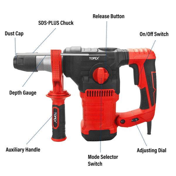 1500W SDS PLUS Rotary Hammer Drill Havey Duty Impact Hammer