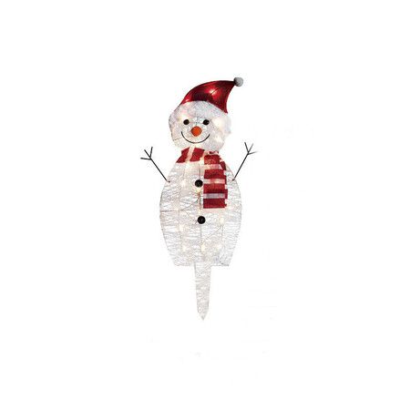 Christmas Decorations, Outdoor Lighted Snowman, 3 Pcs Waterproof 2D Plug-in Christmas Decorations for Patio Lawn Garden Party Decoration (Warm White)