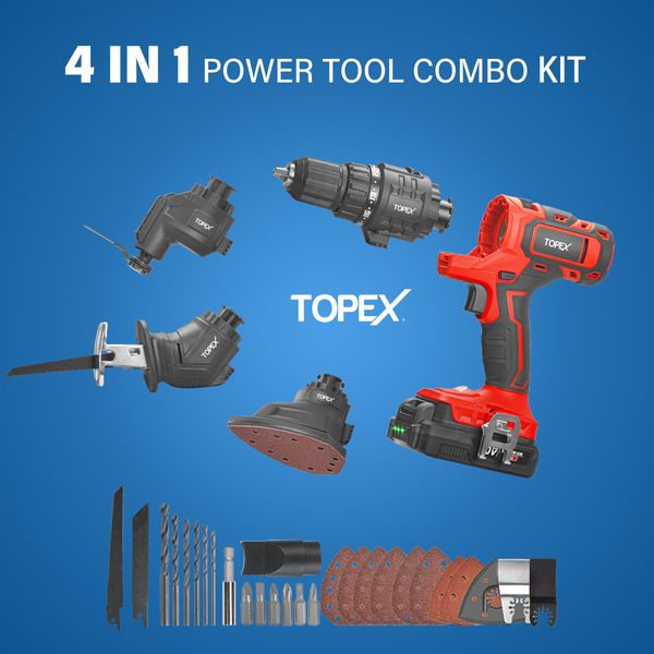 20V 5 IN1 Power Tool Combo Kit Cordless Drill Driver Sander Electric Saw