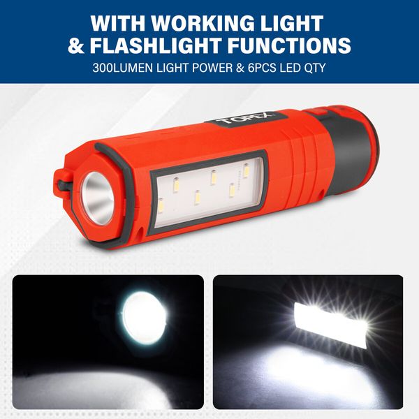 12V Cordless LED Worklight Lithium-Ion LED Torch w/ Battery & Charger