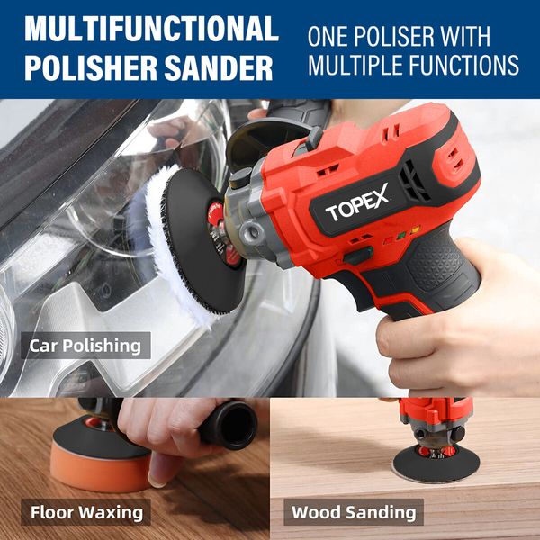 12V Cordless Polisher 3" Mini Car Detailing Buffer & Sander Skin Only without Battery