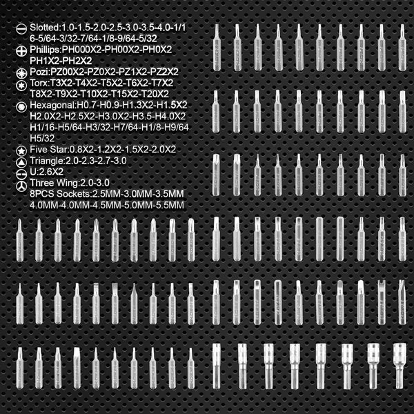 112Pcs Precision Screwdriver Set Screw Driving Bit Repair Tools Kit