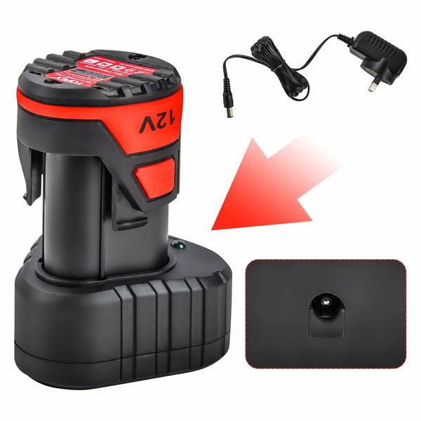 12V Cordless Angle Grinder w/12V 2.0Ah Lithium-Ion Battery&14.4V /0.4A charger