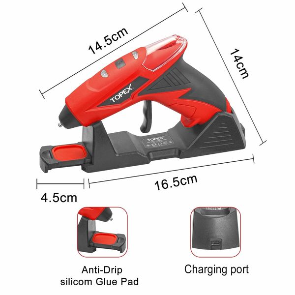 4V Cordless Hot Glue Gun w/ 15Pcs Premium Glue Sticks