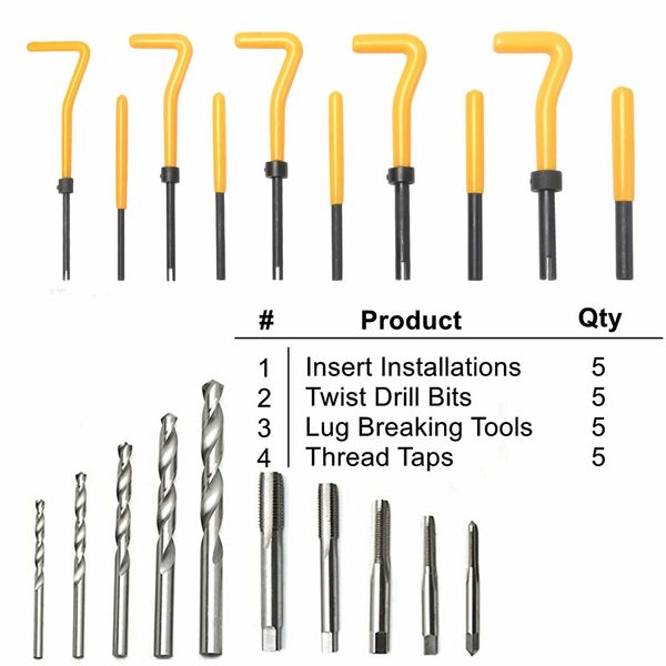 MasterSpec 138PCS HSS Thread Repair Kit Metric