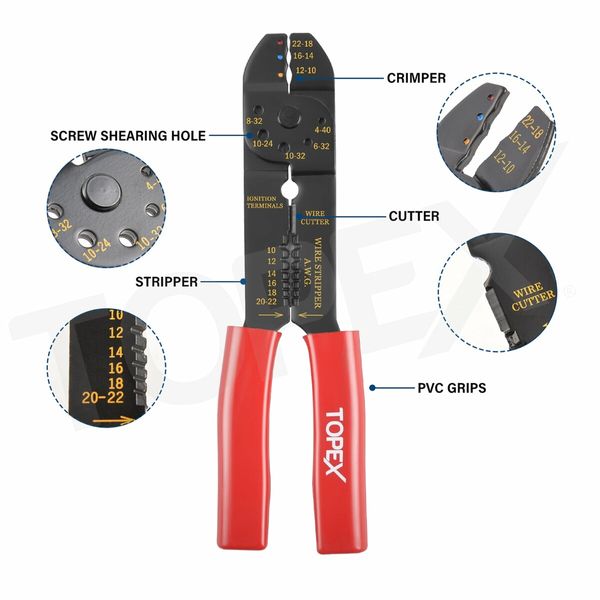 285 PCs Auto Electrical Repair Kit Gauge Wire Stripper Connectors Assortment Set Multifunctional & Self-Adjusting Cutting Peeling Pliers Tool