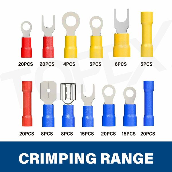 285 PCs Auto Electrical Repair Kit Gauge Wire Stripper Connectors Assortment Set Multifunctional & Self-Adjusting Cutting Peeling Pliers Tool