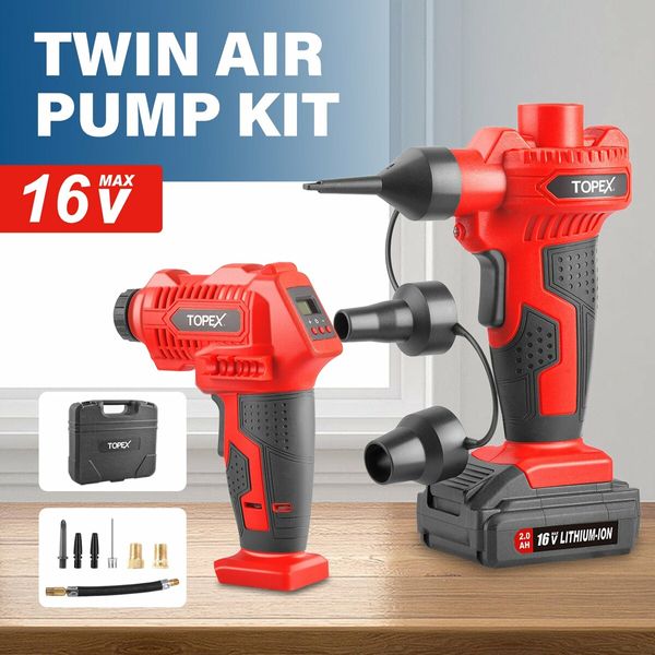 16V Twin Kit Cordless Compressor & Air Pump