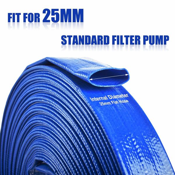 25mm 1" X 50m Submersible water Pump PVC Layflat Hose Kit