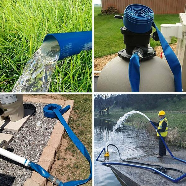 25mm 1" X 50m Submersible water Pump PVC Layflat Hose Kit