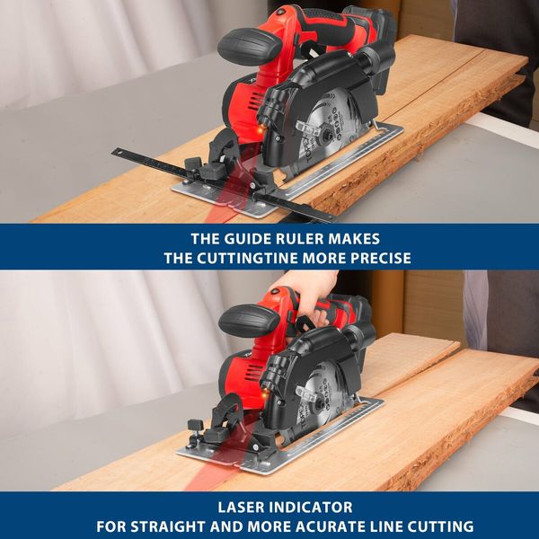 20V Circular Saw, with 1.5Ah Battery & Charger, 4,300RPM, 0°- 45° Bevel Cutting