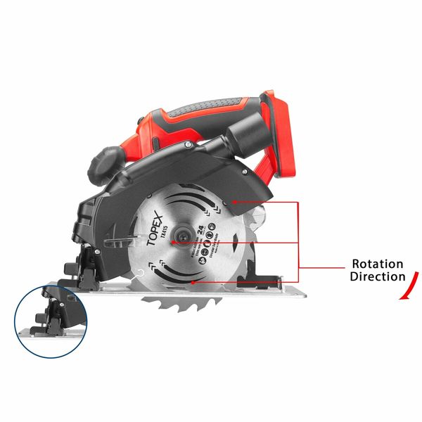 20v 165mm Cordless Circular Saw Skin Only Without Battery