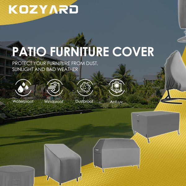 Outdoor Patio Furniture Cover Rectangular Table Chair Cover Waterproof UV Resistance (250*150*75 cm)