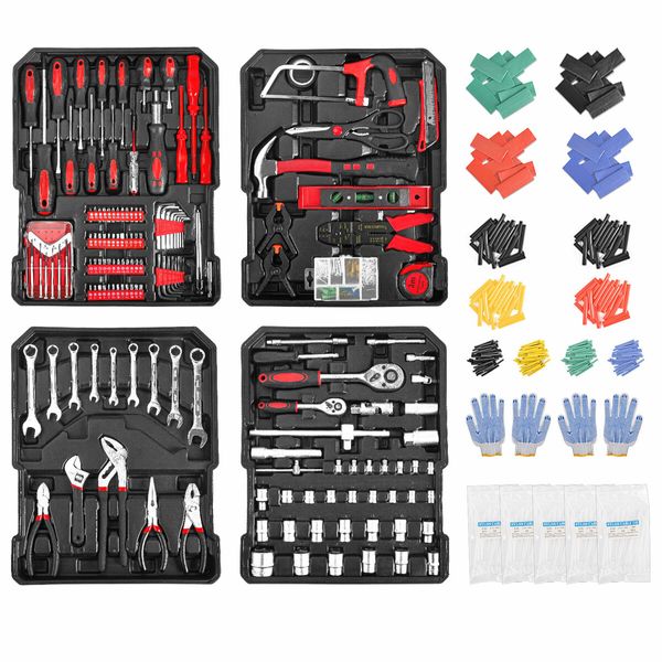 MasterSpec 1180PCS professional tool set aluminum case tool kits with Rolling Tool Box