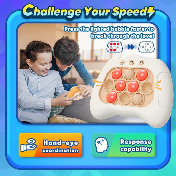 Handheld Game for Kids Age3+,Sensory Fidget Toys for Kids,Birthday Gifts for Age3+ Year Old Boys & Girls & Teens (White)