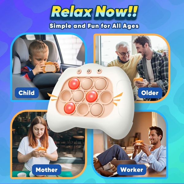 Handheld Game for Kids Age3+,Sensory Fidget Toys for Kids,Birthday Gifts for Age3+ Year Old Boys & Girls & Teens (White)