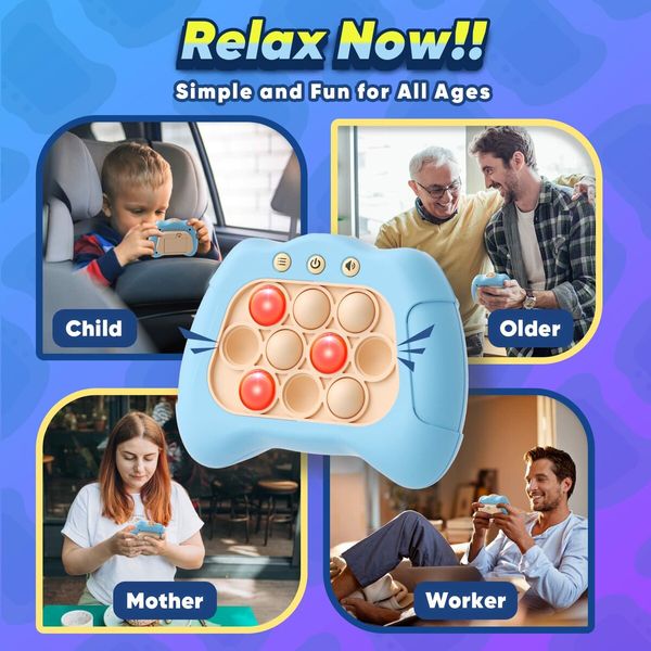 Handheld Game for Kids Age3+,Sensory Fidget Toys for Kids,Birthday Gifts for Age3+ Year Old Boys & Girls & Teens (Light Blue)