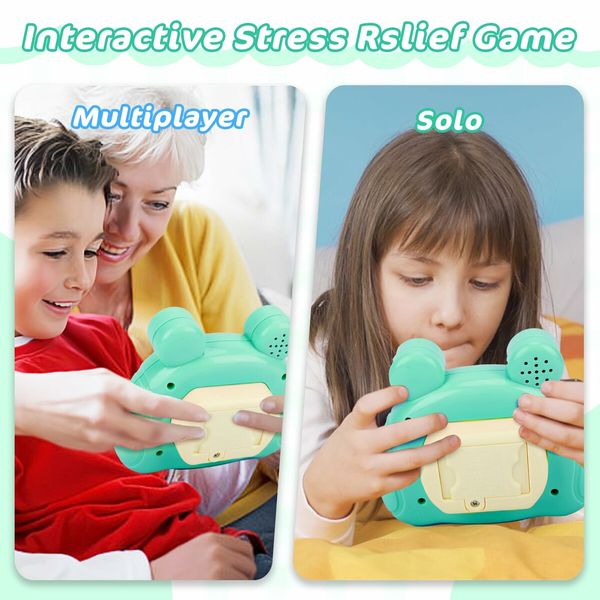 Fast Push Game Fidget Toys Pop Game Handheld Bubble Game Console Light up Pop Game Sensory Fidget Toys for Kids Ages 3+ for Boys and Girls,Birthday Gift (Frog-Green)