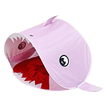 Baby Beach Tent Waterproof Pop Up Sun Awning Tent UV-protecting Cloth Shark Tent Color Pink