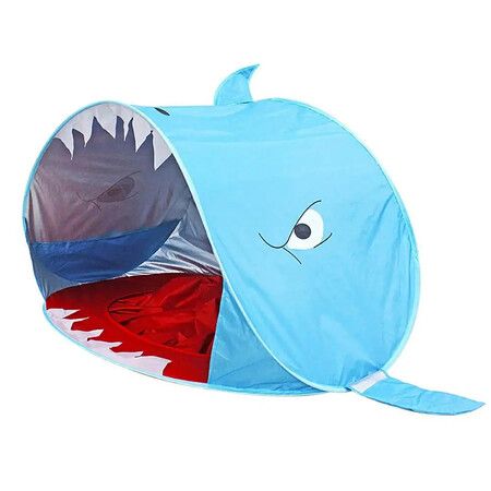 Baby Beach Tent Waterproof Pop Up Sun Awning Tent UV-protecting Cloth Shark Tent Color Blue