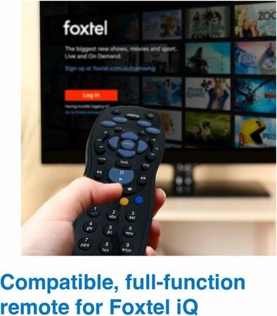 Replacement Remote for Foxtel iQ, Code-Free, Fully Compatible, and Easy-to-Use for All Foxtel iQ Programs and Applications