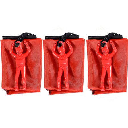 3 Pcs Parachute Toys for Kids, Tangle Free Outdoor Flying Parachute Men Toys for 3 4 5 6 7 8 9 10 Year Old kids Red