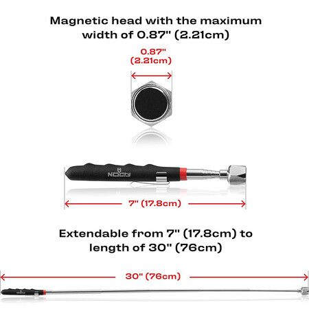 Telescoping Magnetic Pickup Tool with 20lb Pull Force, Magnet Stick Extendable up to 76cm Tool