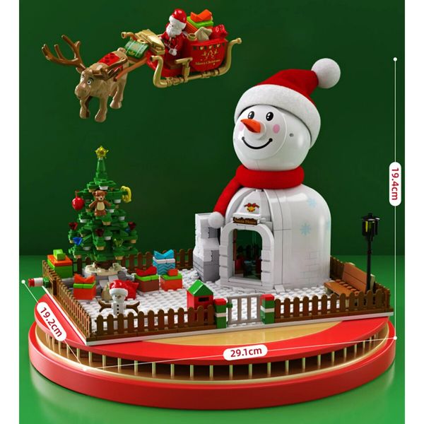 574 PCS Christmas Building Block Set Santa Claus Snowman Building Block Kit Educational Learning Science Building for 8+ Year Old Kids