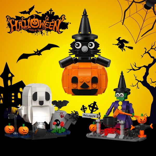 Halloween Horror Serise Building Blocks Toys Set Kids Holiday Gifts Home Car Office Decorations Collectibles Fall Decorations for Home(437 Pieces)