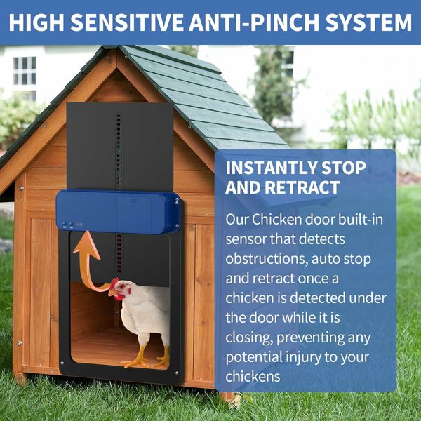 Automatic Chicken Coop Door, Efficient Automatic Chicken Door with Timer and Light Sensor, Practical Chicken Coop Accessories for Chicken and Duck