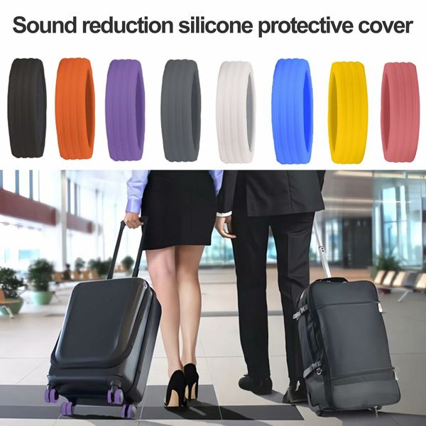 Luggage Wheels Covers,8Pcs Colorful Silicone Suitcase Wheels Covers,Anti-Noise Shock-Proof Luggage Wheel Protector,Carry on Luggage Compartment Wheel Protection Cover (Color mix)