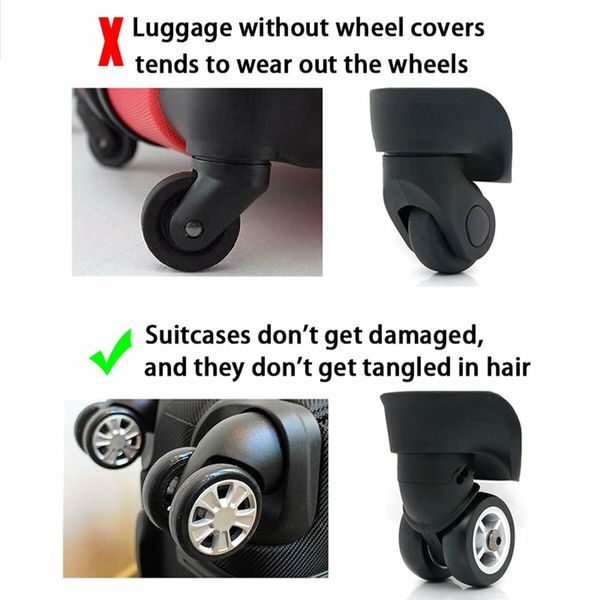 Luggage Wheels Covers,8Pcs Colorful Silicone Suitcase Wheels Covers,Anti-Noise Shock-Proof Luggage Wheel Protector,Carry on Luggage Compartment Wheel Protection Cover (Color mix)