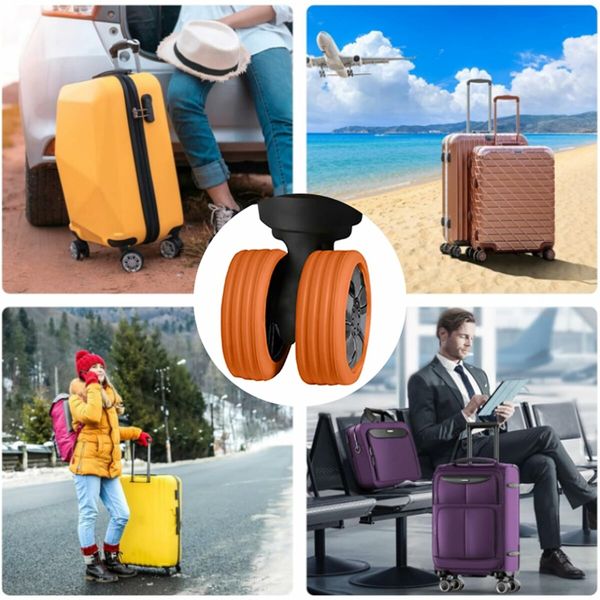 Luggage Wheels Covers,8Pcs Colorful Silicone Suitcase Wheels Covers,Anti-Noise Shock-Proof Luggage Wheel Protector,Carry on Luggage Compartment Wheel Protection Cover (Color mix)