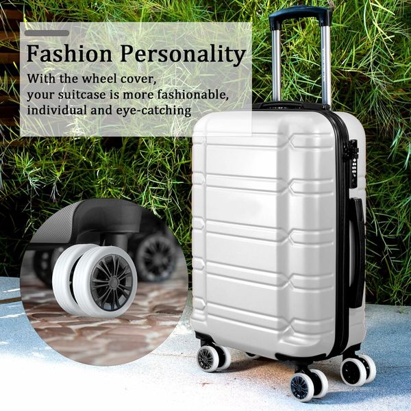 Luggage Wheels Covers,8Pcs Colorful Silicone Suitcase Wheels Covers,Anti-Noise Shock-Proof Luggage Wheel Protector,Carry on Luggage Compartment Wheel Protection Cover (Gray)