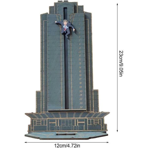 Christmas Advent Calendar,Deadly Advent Calendar,Hans Gruber Dropped Nakatomi Plaza,Tabletop Wooden Ornament Christmas Countdown Calendar (Blue)