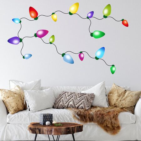 Christmas Decorations Light Bulb Wire Sticker Window Glass Living Room Bedroom Home Decoration Self Adhesive Wall Sticker